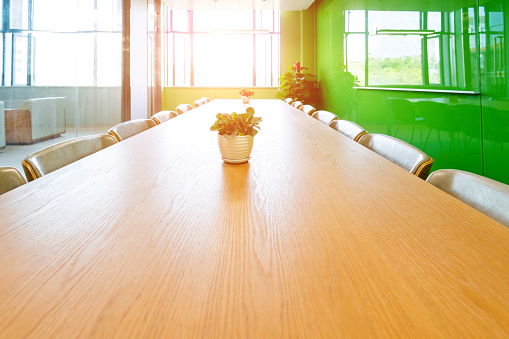 Conference table in modern office.