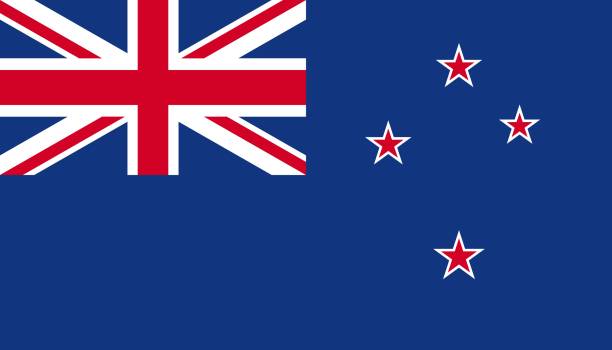 illustrations, cliparts, dessins animés et icônes de icône de drapeau néo-zélandais dans le style plat. illustration de vecteur de signe national. concept d’affaires politique. - european culture europe national flag flag