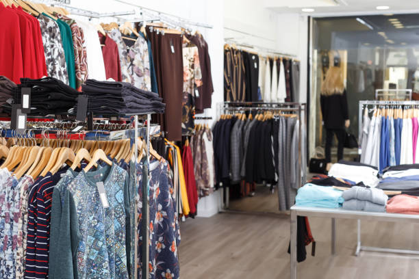 istock Clothes on hangers and shelfs 1141152130