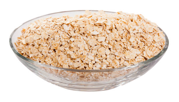 istock Oat flakes in glass bowl 1141152236