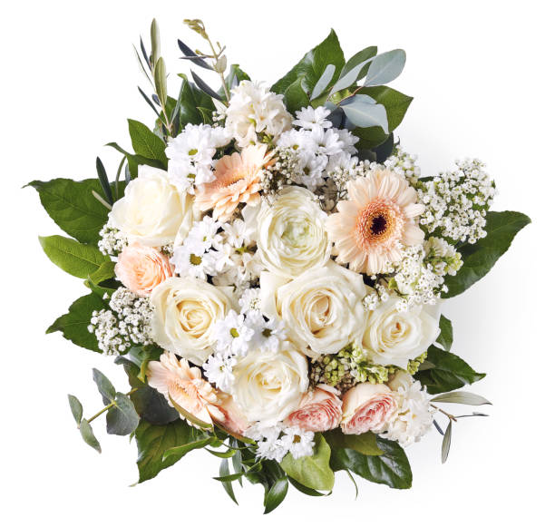 istock Beautiful wedding bouquet isolated on white background 1141156583