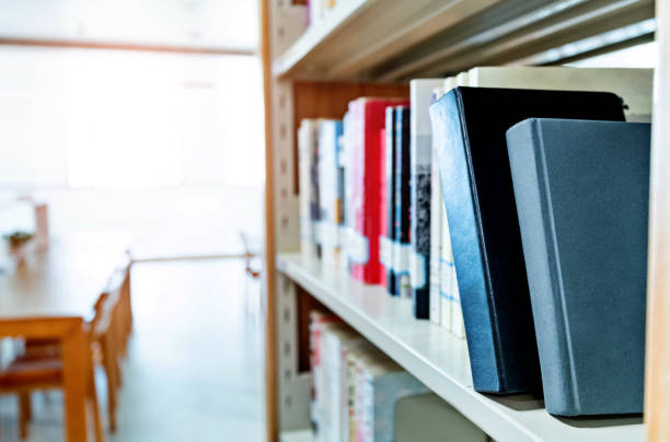 istock Books in modern library bookshelf 1141156604