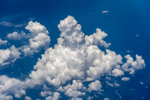 istock White clouds and blue sky, a view from airplane window 1141157594