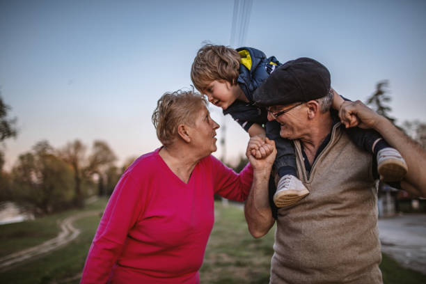 istock Grandparents and grandson in nature 1141161221
