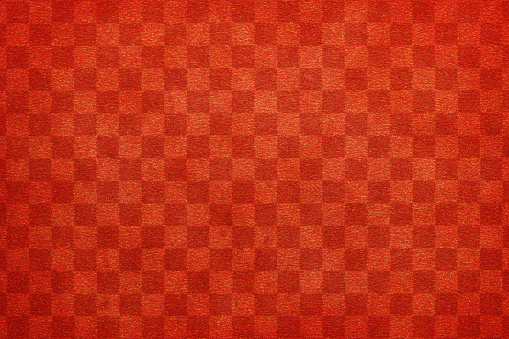Japanese natural vintage red color checkered pattern paper texture background