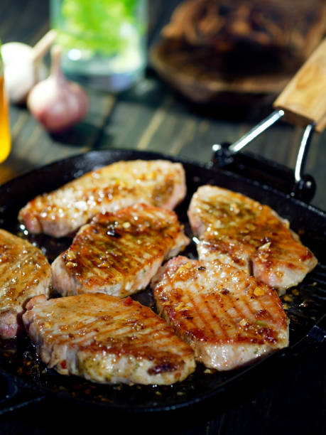 istock Honey and garlic glazed pork chops 1141163057