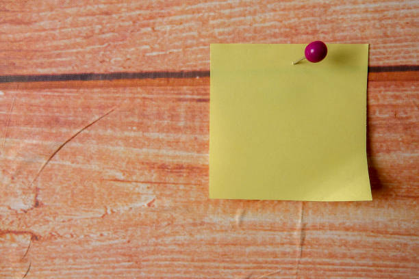 istock Close-Up Of Yellow Adhesive Note On Wooden Table 1141163230