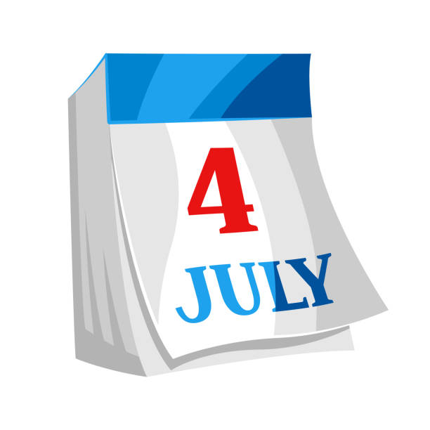 4. juli unabhängigkeitstag abreißkalender. - kalender abreißen stock-grafiken, -clipart, -cartoons und -symbole