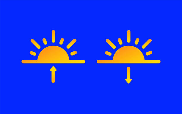 Sunrise, Sunset Weather forecast info icons set. Sun and arrow symbol paper cut style. Climate weather element. Trendy button for Metcast WF report mark, meteo mobile app, web. Sunrise, Sunset Weather forecast info icons set. Sun and arrow symbol paper cut style. Climate weather element. Trendy button for Metcast WF report mark, meteo mobile app, web. Vector illustration metcast stock illustrations