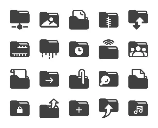 Vector illustration of Folder - Icons
