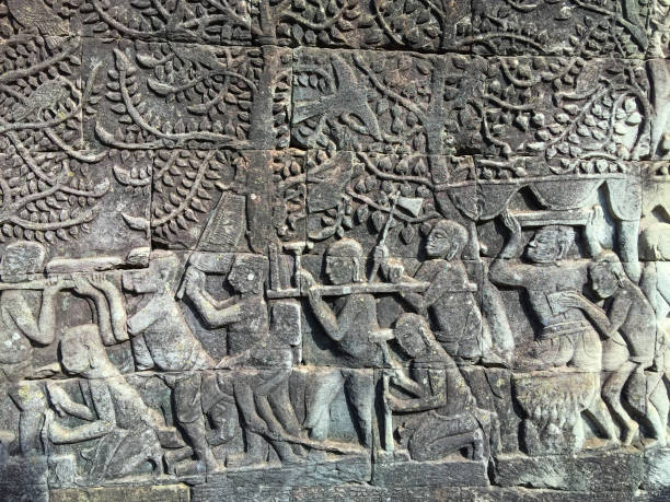 istock Stone carving decoration in Banteay Srei 1141166236