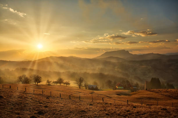 istock Majestic sunset in the mountains landscape. 1141167493