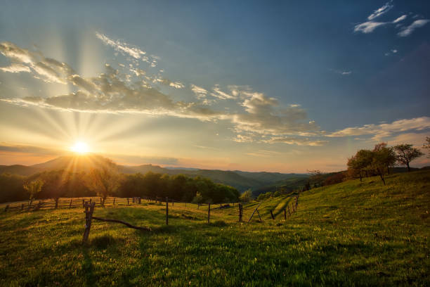 istock Majestic sunset in the mountains landscape. 1141170140