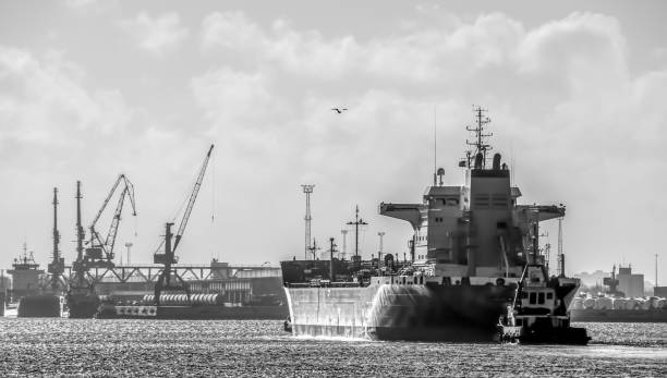 istock Ship On Sea Against Cloudy Sky During Sunny Day 1141170215