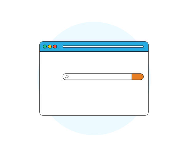 ilustrações de stock, clip art, desenhos animados e ícones de template simple browser window. browser search concept in trendy flat design on empty background - smile