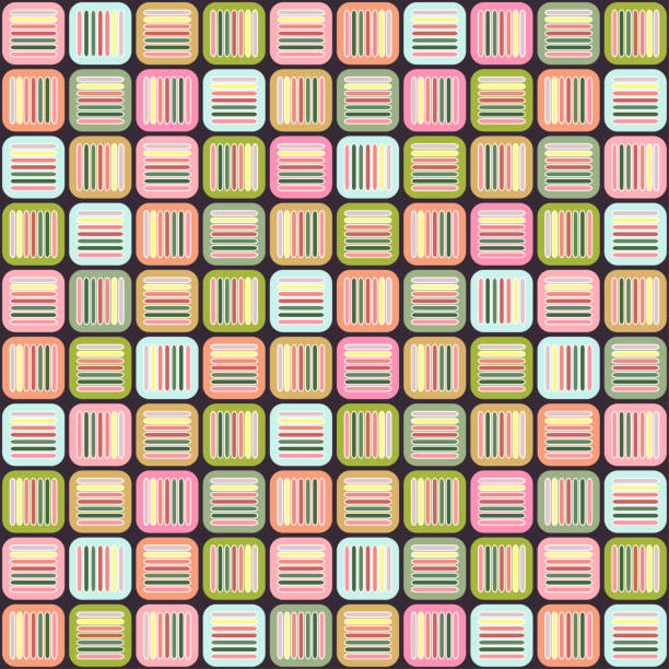 istock Geometric seamless pattern with multicolored cross lines, rainbow colors braided ornament, prism graphic texture. Decorative bright strokes background, colorful linear surface. Vector 1141174283