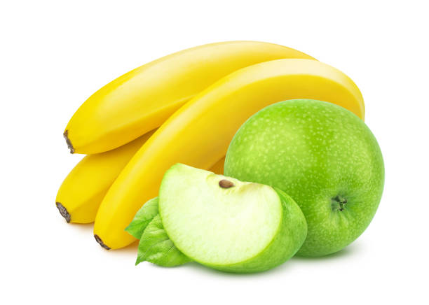 A banana and two apples forming a penis. Obscene symbol.