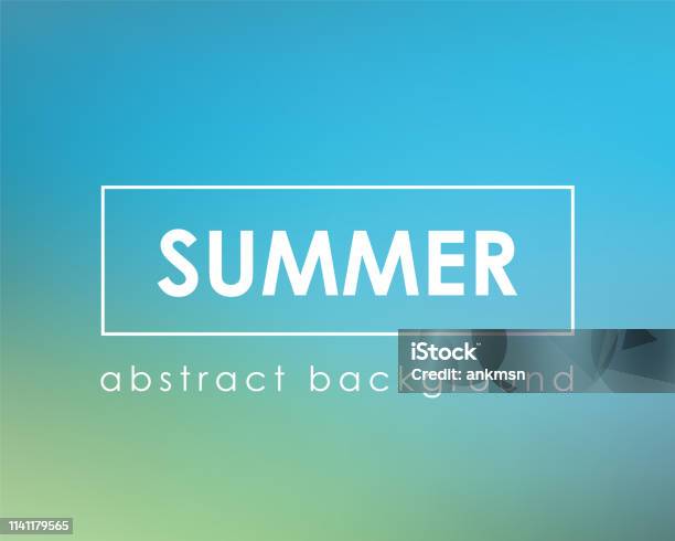 Nature Summer Blue Blur Background Stock Illustration - Download Image Now - Summer, Backgrounds, Defocused