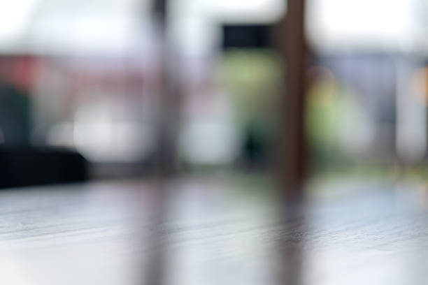 A table in the house with blur abstract background