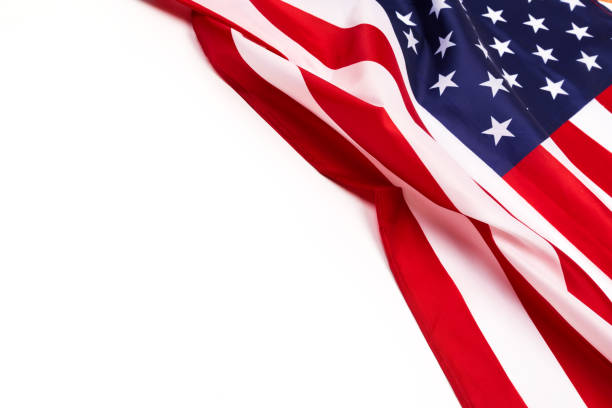 istock american flag isolated on white background - Image 1141180957