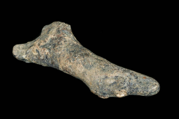 istock Macro stone Flint mineral on a black background 1141181728
