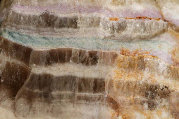 istock Macro stone mineral Fluorite on a black background 1141181772