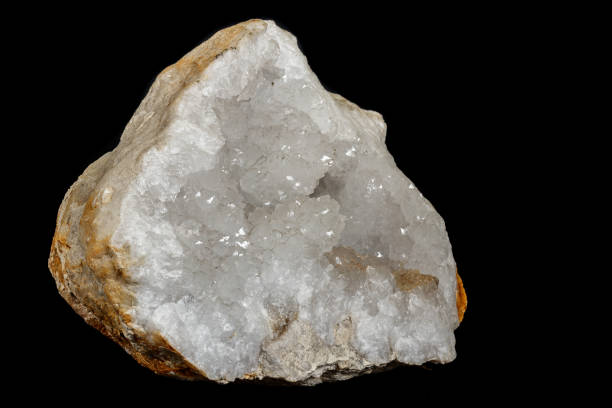 istock Macro stone mineral quartz geodes on black background 1141181996