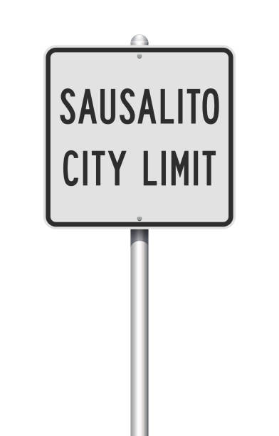 Sausalito City Limit road sign Vector illustration of the Sausalito City Limit white road sign sausalito stock illustrations
