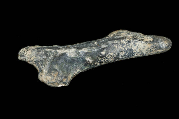 istock Macro stone Flint mineral on a black background 1141182577