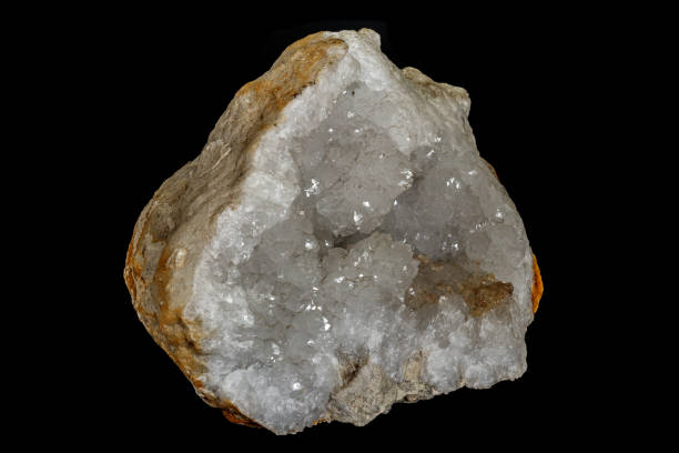 istock Macro stone mineral quartz geodes on black background 1141182587