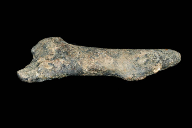 istock Macro stone Flint mineral on a black background 1141182647