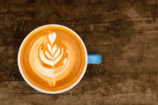 Hot Coffee latte with beautiful latte art