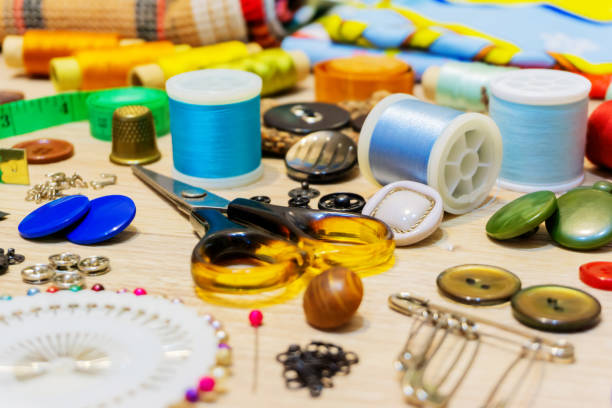 istock sewing and handicraft supplies on the table 1141185341