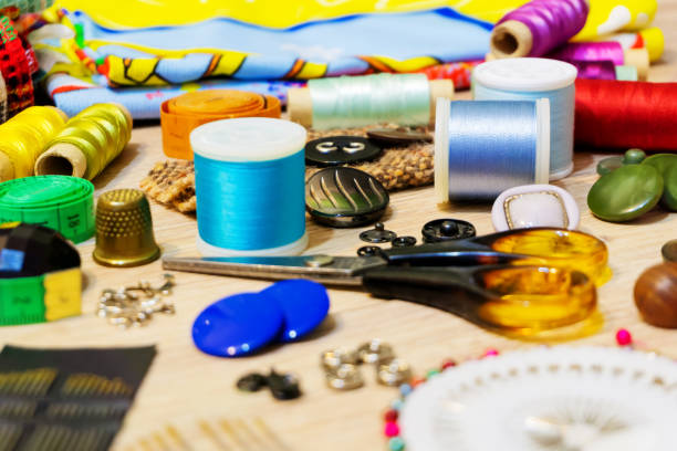 istock sewing and handicraft supplies on the table 1141185343