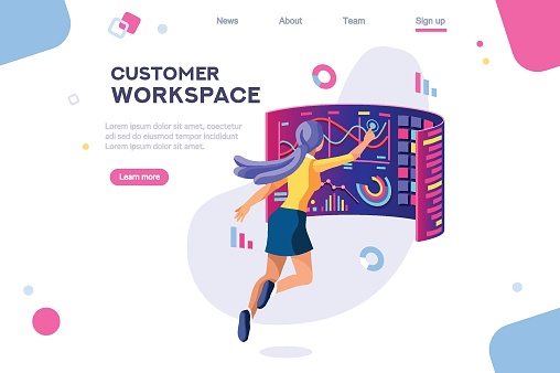 Workplace Customer Customer Workspace Concept Stock Illustration - Download Image Now ...