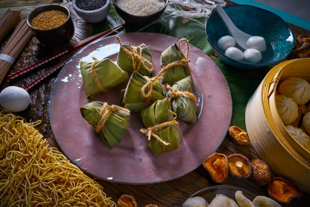 istock Zongzi Rice Dumplings pork buns shiitake noodles 1141187241