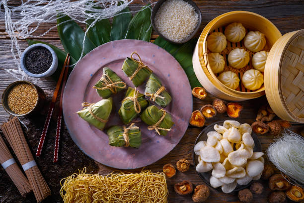 istock Zongzi Rice Dumplings pork buns shiitake noodles 1141187293