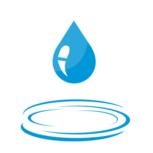 Water drop icon vector art illustration