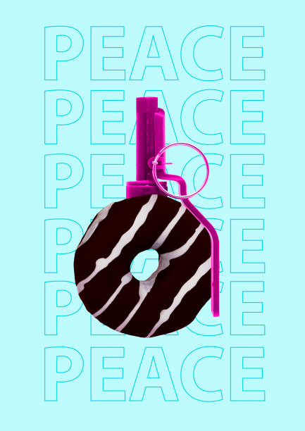 Peace. Modern design. Contemporary art collage.