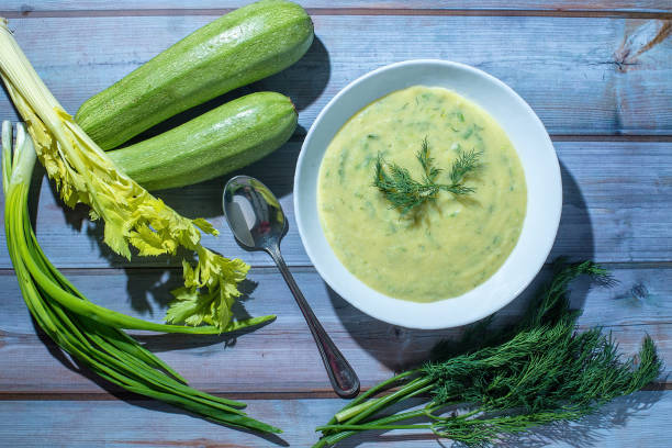 istock a plate of celery soup on the table 1141191152
