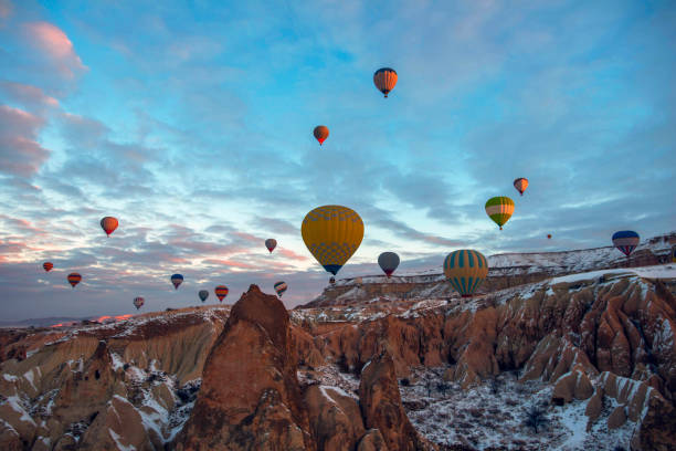 istock Snow and Air Balloon Cappadocia 1141191191