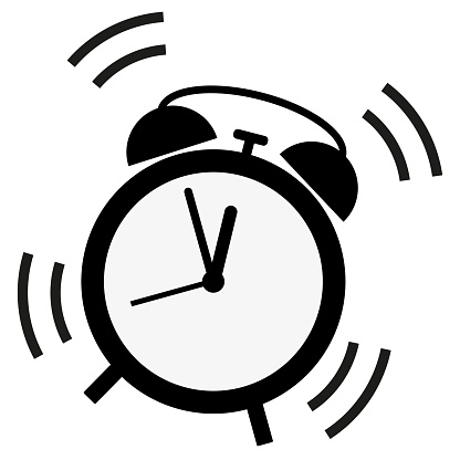 simple flat ringing classic alarm clock icon vector illustration