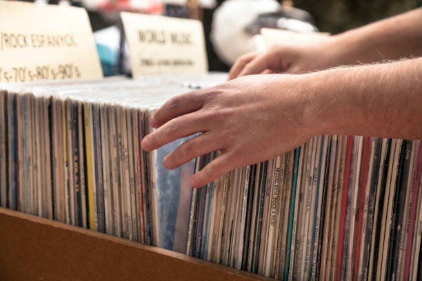 istock Vinyl records in the flea market 1141193067