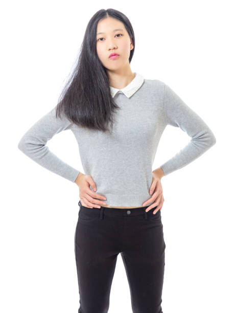 Teenage Asian high school girl Teenage Asian high school girl hands on hips, three quarter 3610 stock pictures, royalty-free photos & images