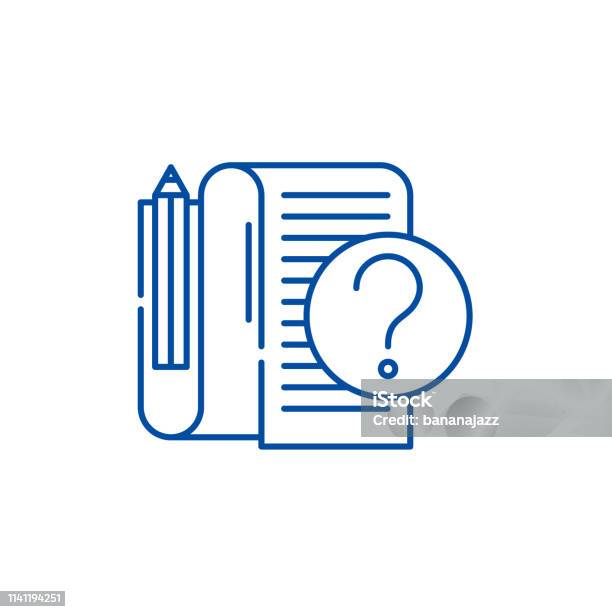 Problem Line Icon Concept Problem Flat Vector Symbol Sign Outline Illustration Stock Illustration - Download Image Now