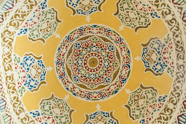 istock Traditional Islamic ornament elements painted inside of the dome 1141195983