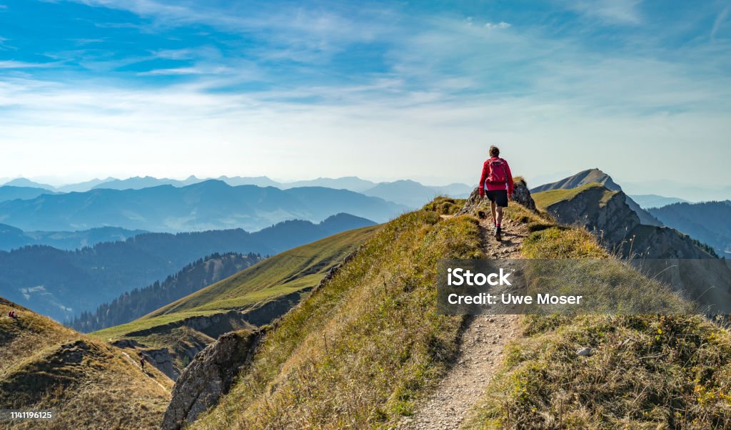 Wandern in den Allgäuer Alpen - Lizenzfrei Wandern Stock-Foto