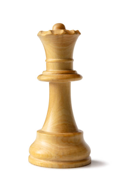 チェス: 白い背景に孤立した白の女王 - こま ストックフォトと画像