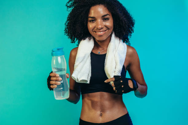 istock Fitness female taking a break after workout 1141197640