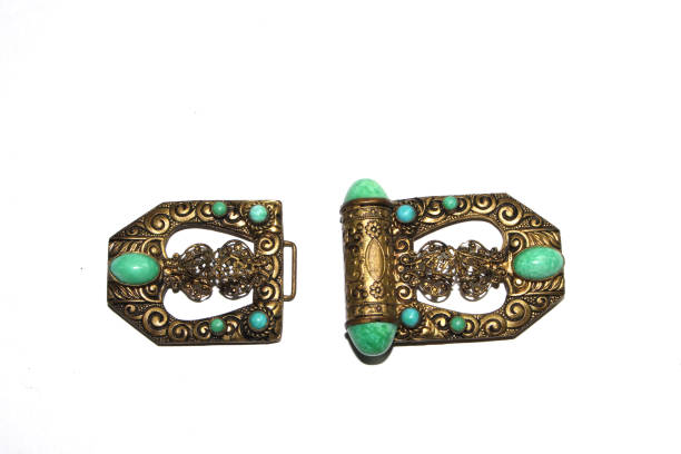 istock Cute Vintage Brooch on White Background 1141197834
